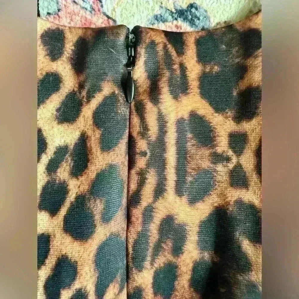 NWT Alexia Admor LEOPARD Daphne Jewel Neck Dress Sz: XL - Picture 6 of 6